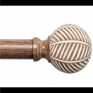 Boho Carved Wooden Look Finials NEW Set of 2